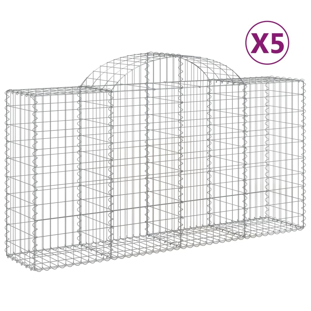 Lučne gabionske košare 5 kom 200x50x100/120cm pocinčano željezo