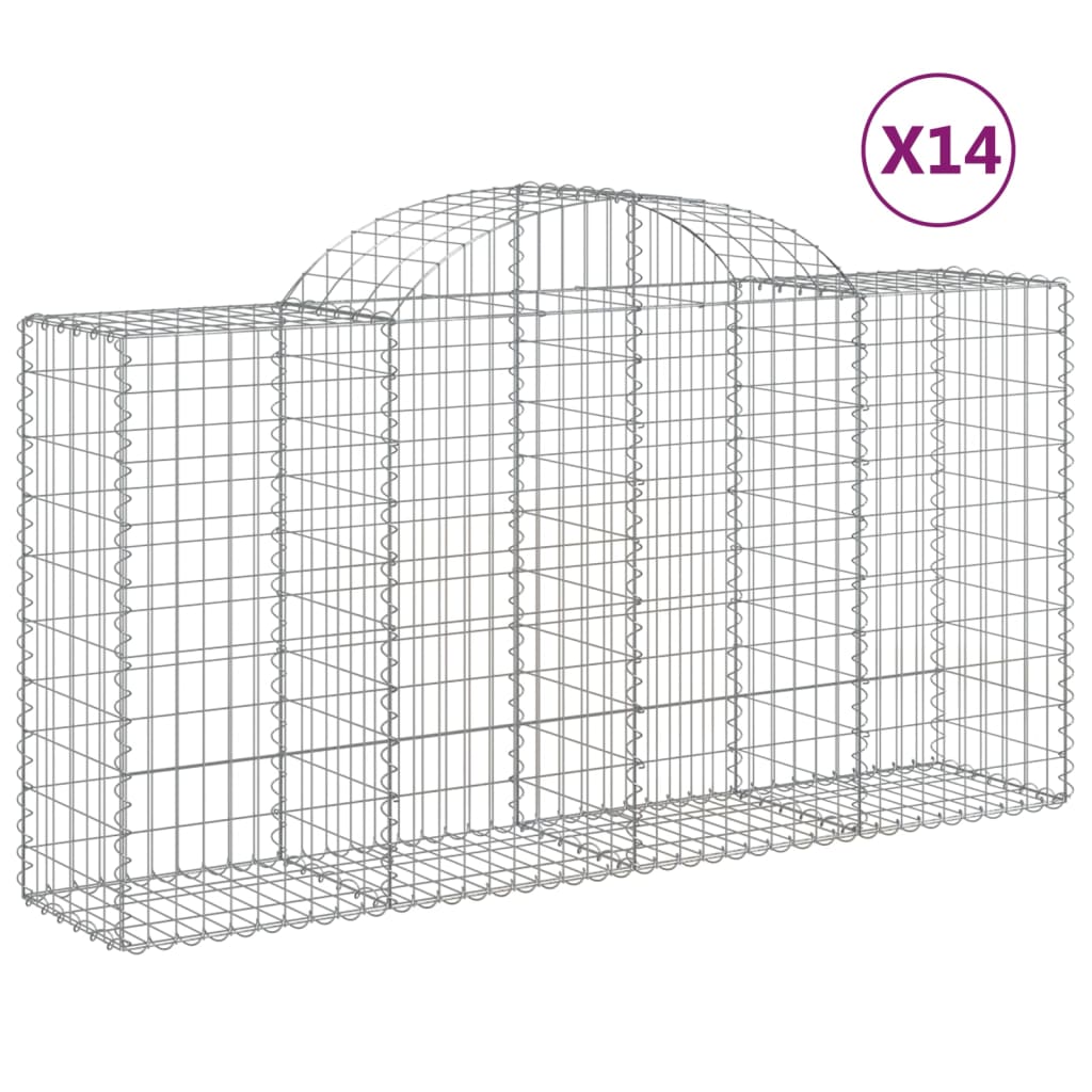 Lučne gabionske košare 14kom 200x50x100/120cm pocinčano željezo