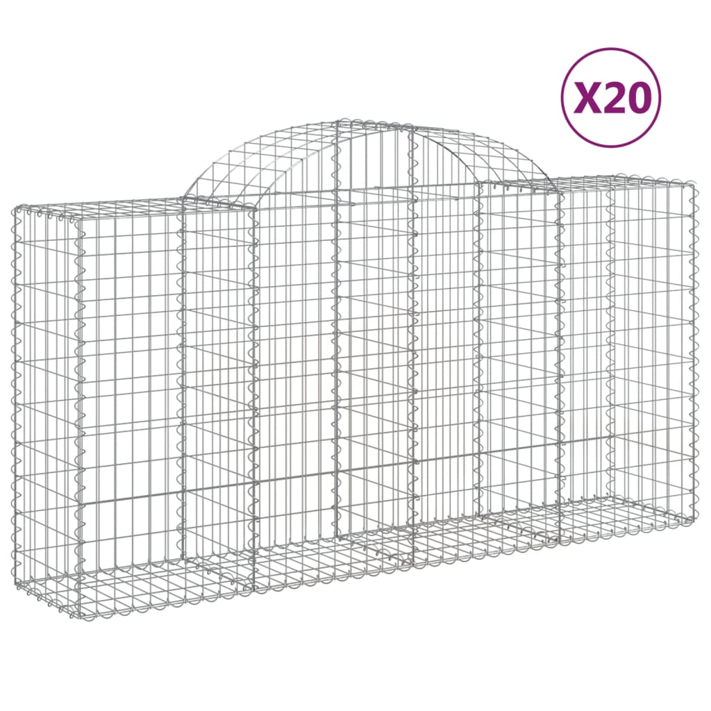 Lučne gabionske košare 20kom 200x50x100/120cm pocinčano željezo