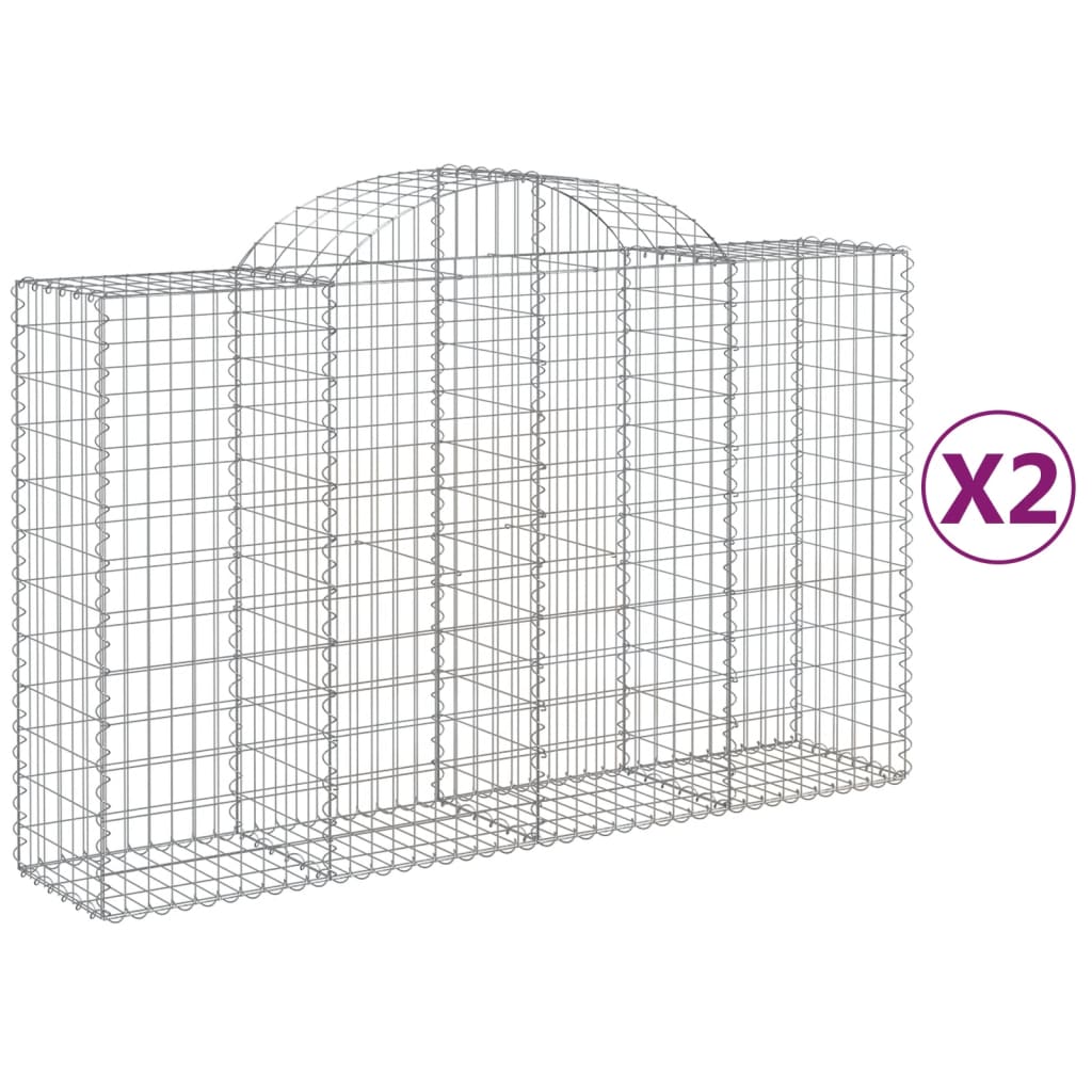 Lučne gabionske košare 2 kom 200x50x120/140cm pocinčano željezo