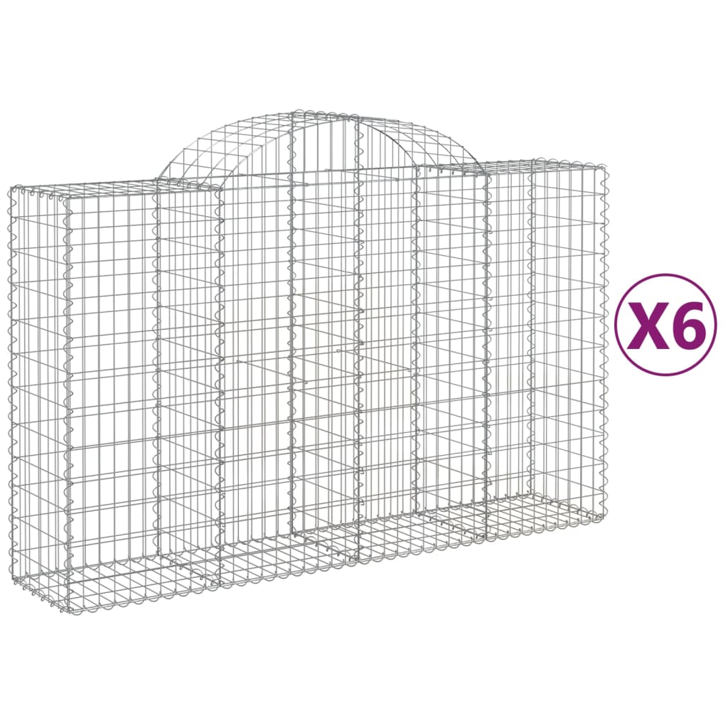 Lučne gabionske košare 6 kom 200x50x120/140cm pocinčano željezo