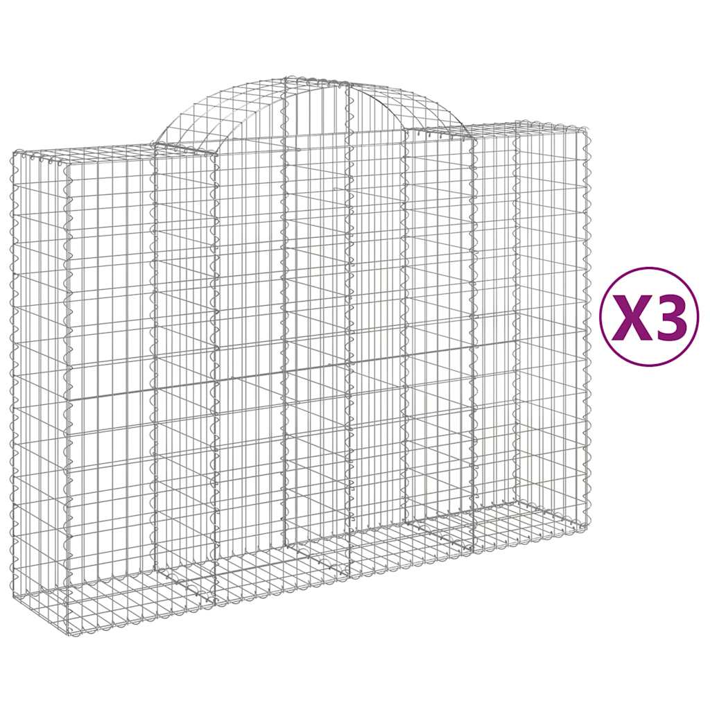 Lučne gabionske košare 3 kom 200x50x140/160cm pocinčano željezo