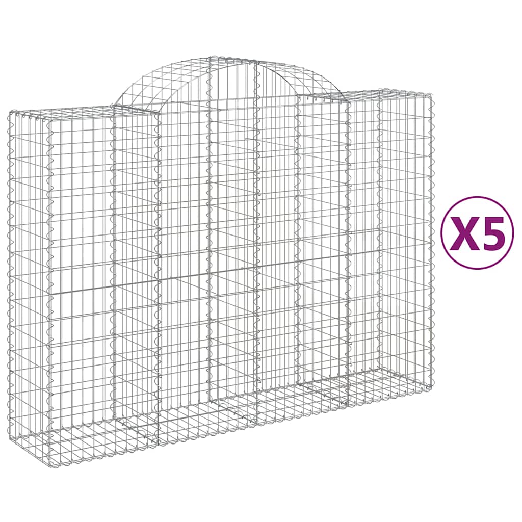 Lučne gabionske košare 5 kom 200x50x140/160cm pocinčano željezo
