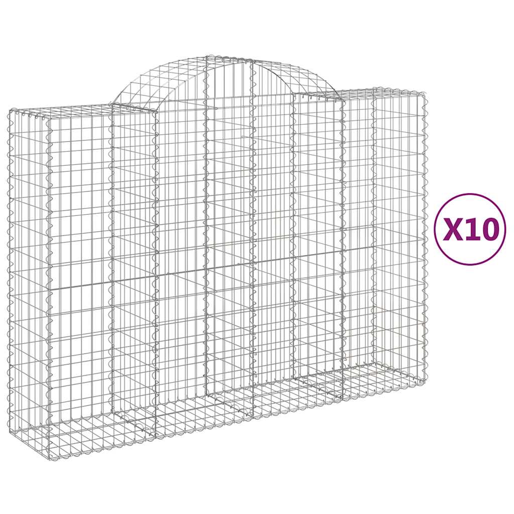 Lučne gabionske košare 10kom 200x50x140/160cm pocinčano željezo