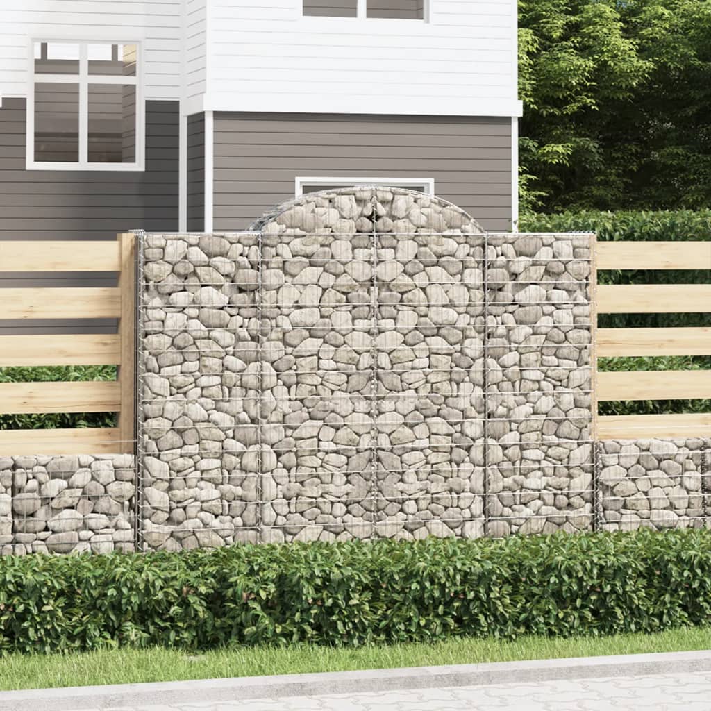 Lučne gabionske košare 2 kom 200x50x160/180cm pocinčano željezo