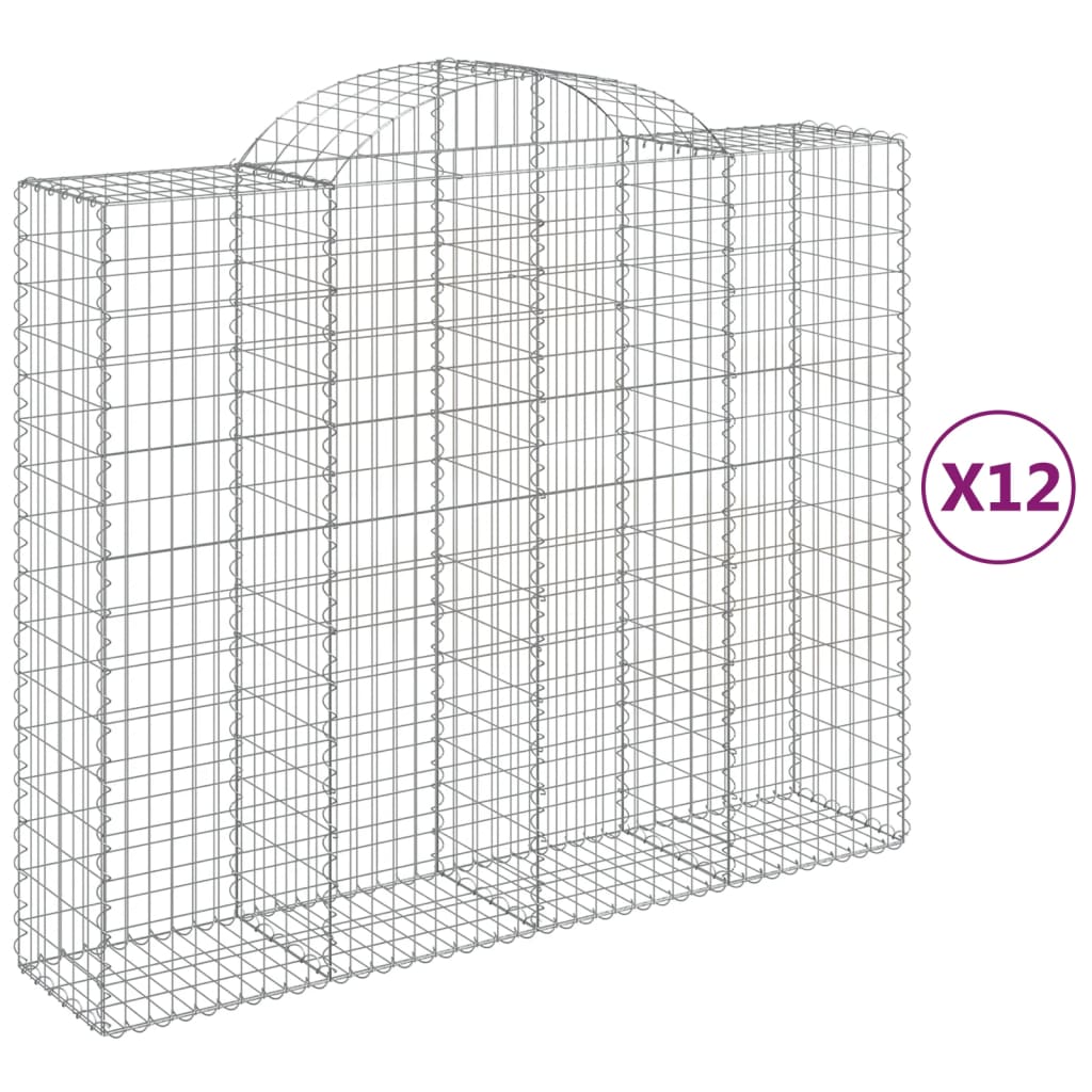 Lučne gabionske košare 12kom 200x50x160/180cm pocinčano željezo