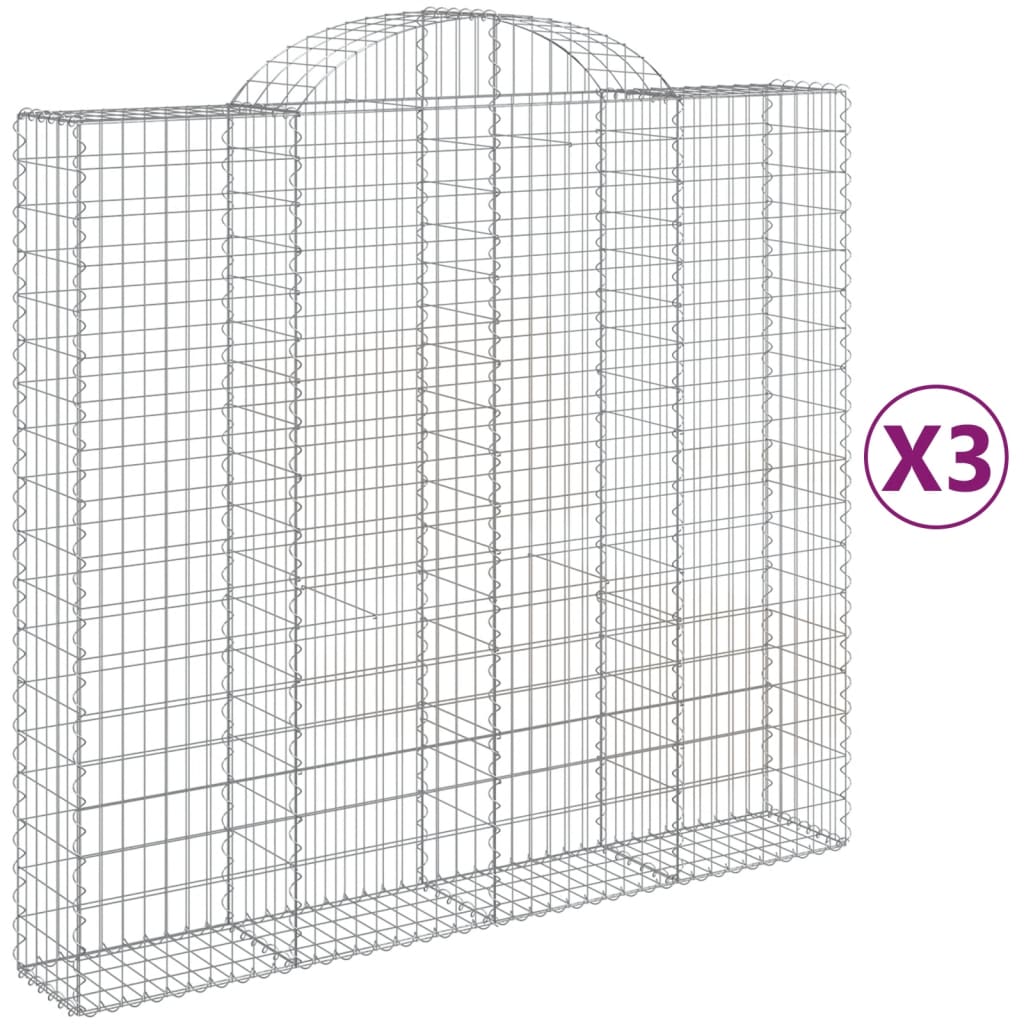 Lučne gabionske košare 3 kom 200x50x180/200cm pocinčano željezo