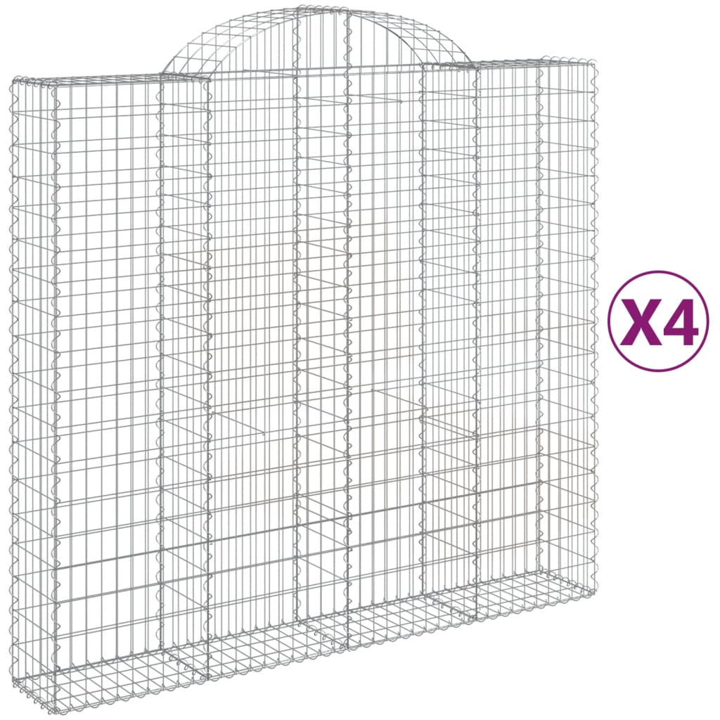 Lučne gabionske košare 4 kom 200x50x180/200cm pocinčano željezo