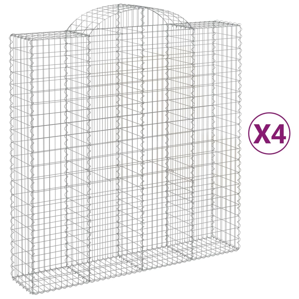 Lučne gabionske košare 4 kom 200x50x200/220cm pocinčano željezo