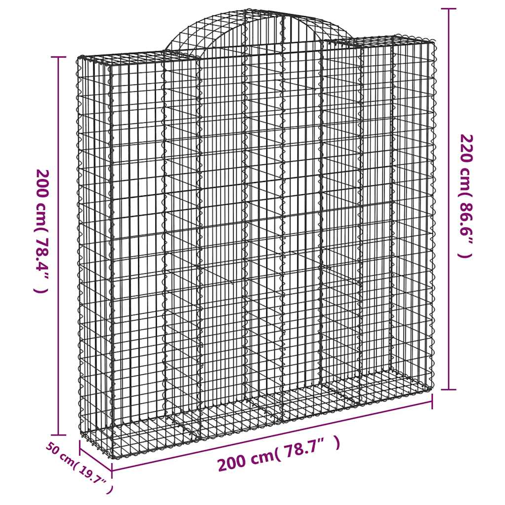 Lučne gabionske košare 9 kom 200x50x200/220cm pocinčano željezo
