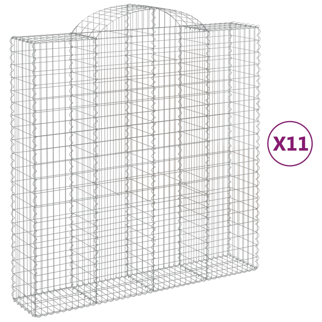 Lučne gabionske košare 11kom 200x50x200/220cm pocinčano željezo