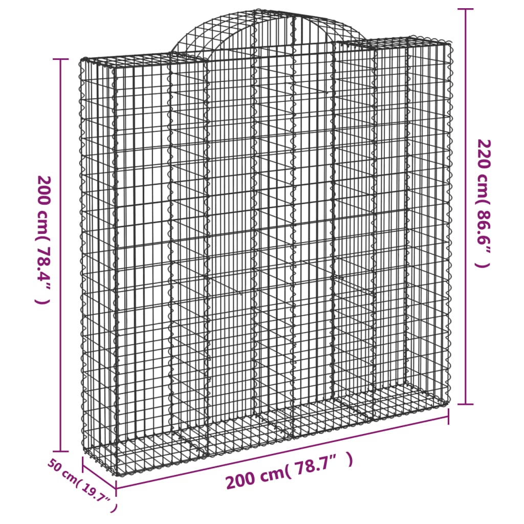 Lučne gabionske košare 11kom 200x50x200/220cm pocinčano željezo