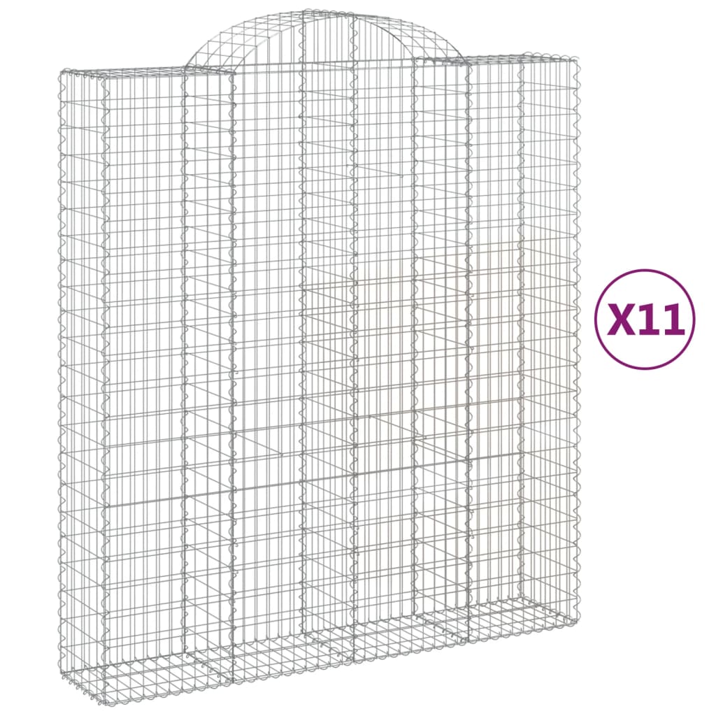 Lučne gabionske košare 11kom 200x50x220/240cm pocinčano željezo