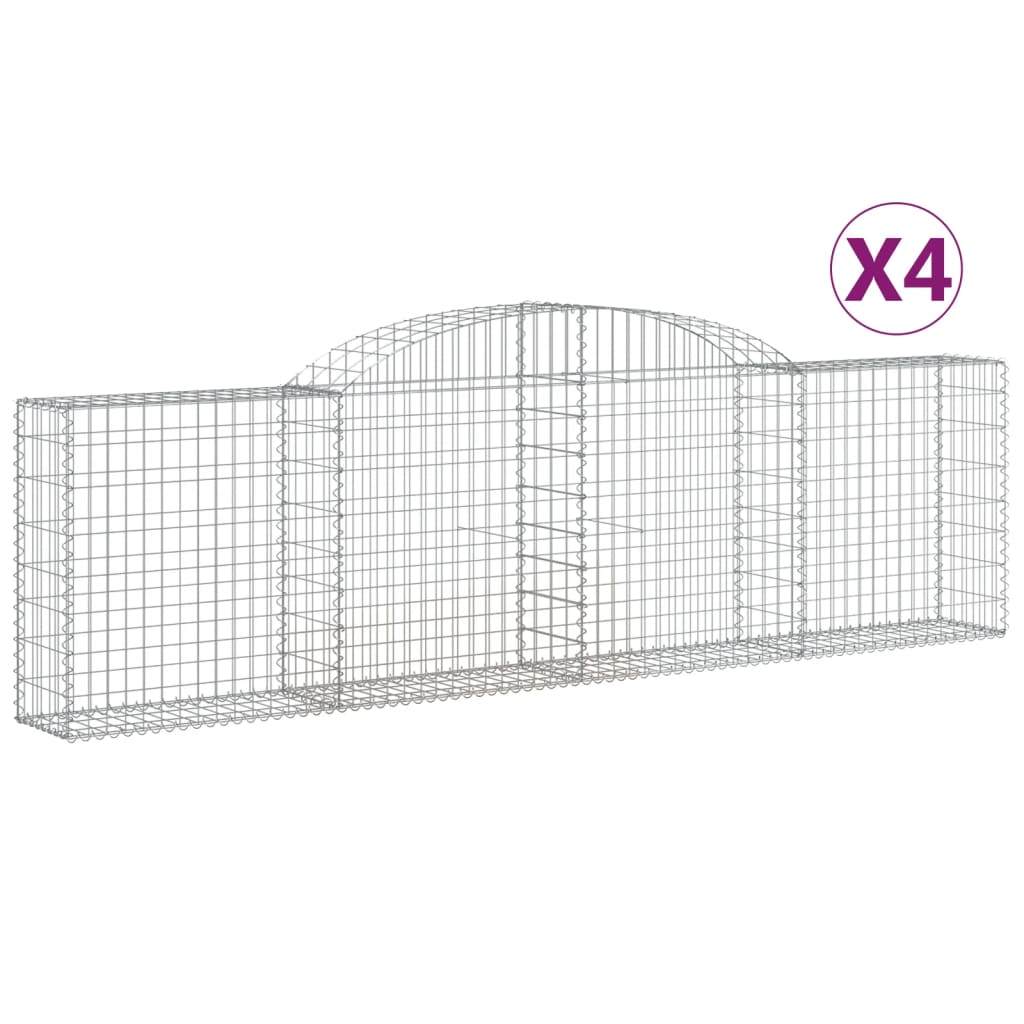 Lučne gabionske košare 4 kom 300x30x80/100 cm pocinčano željezo
