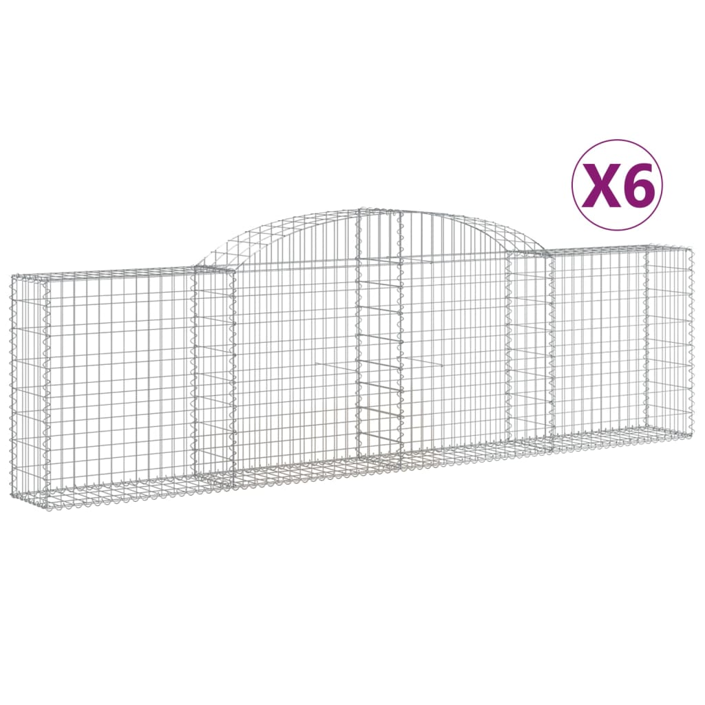 Lučne gabionske košare 6 kom 300x30x80/100 cm pocinčano željezo