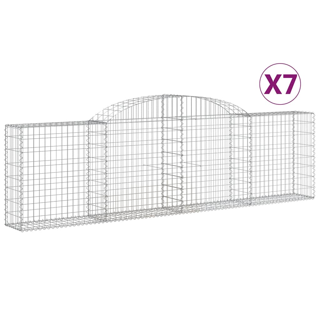 Lučne gabionske košare 7 kom 300x30x80/100 cm pocinčano željezo