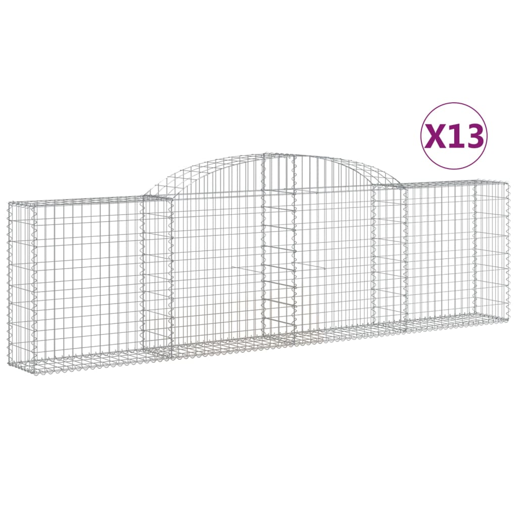 Lučne gabionske košare 13 kom 300x30x80/100cm pocinčano željezo