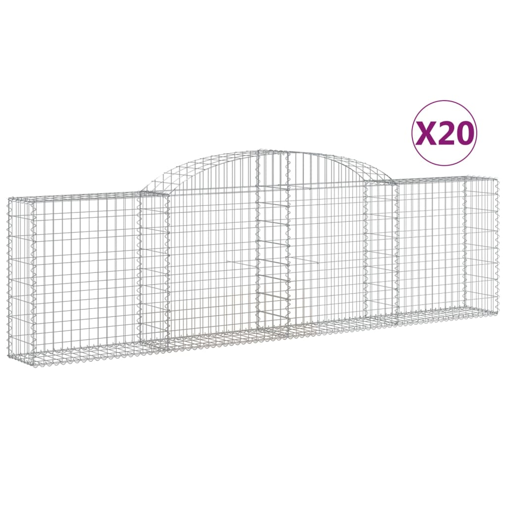 Lučne gabionske košare 20 kom 300x30x80/100cm pocinčano željezo