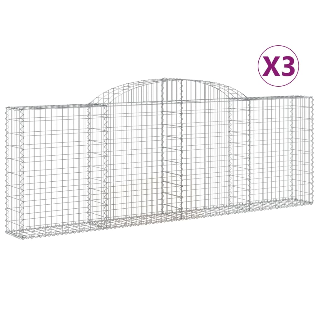Lučne gabionske košare 3 kom 300x30x100/120cm pocinčano željezo