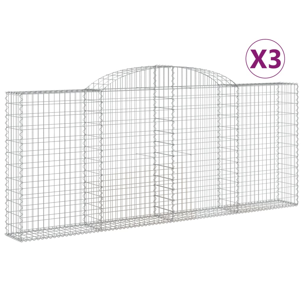 Lučne gabionske košare 3 kom 300x30x120/140cm pocinčano željezo