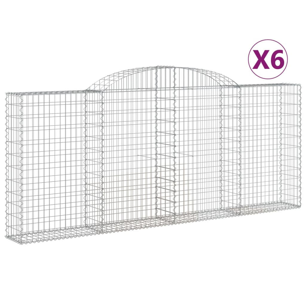 Lučne gabionske košare 6 kom 300x30x120/140cm pocinčano željezo