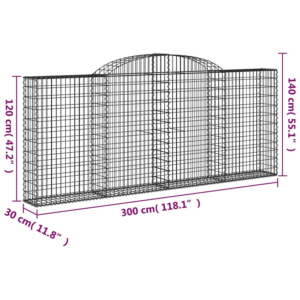 Lučne gabionske košare 20kom 300x30x120/140cm pocinčano željezo