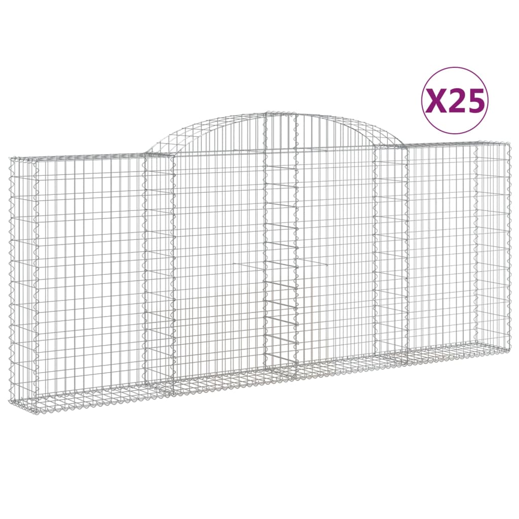 Lučne gabionske košare 25 kom 300 x 30 x 120/140 cm željezne