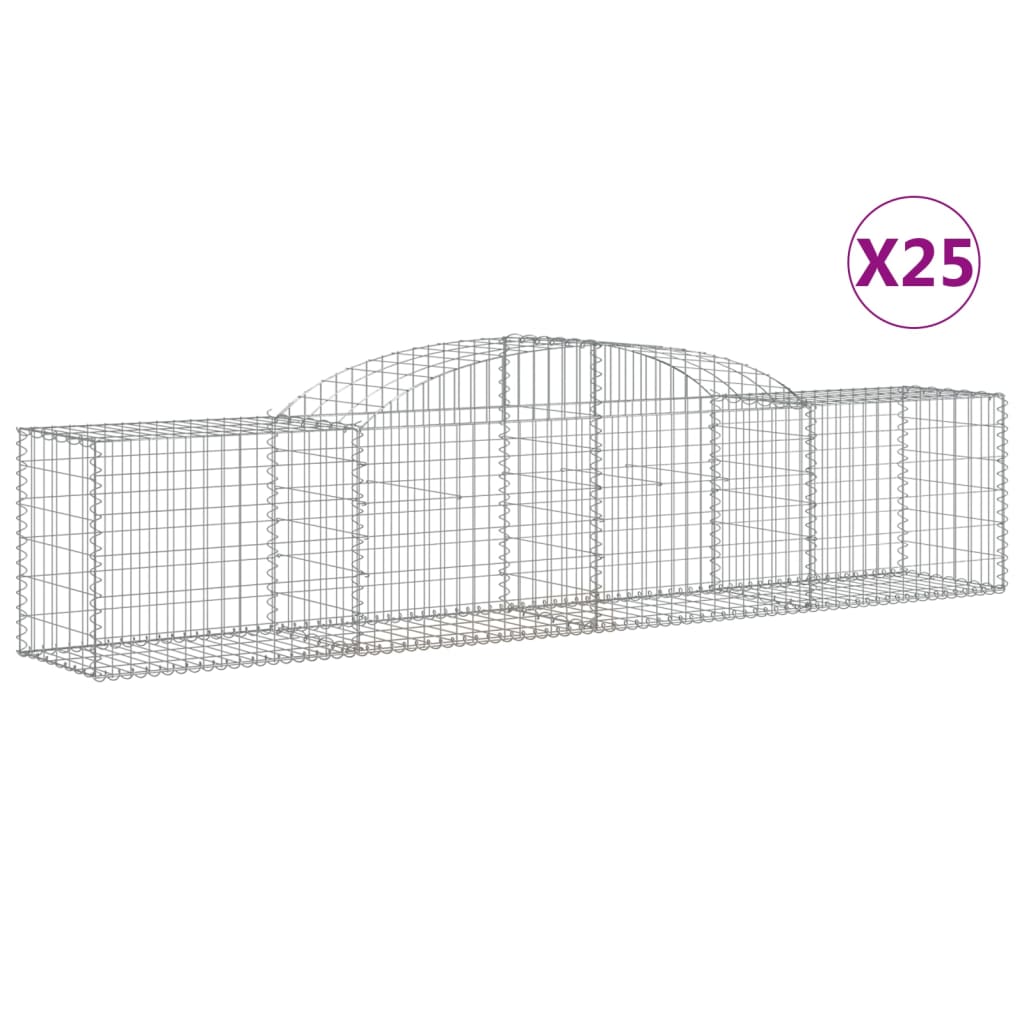 Lučne gabionske košare 25 kom 300x50x60/80 cm pocinčano željezo