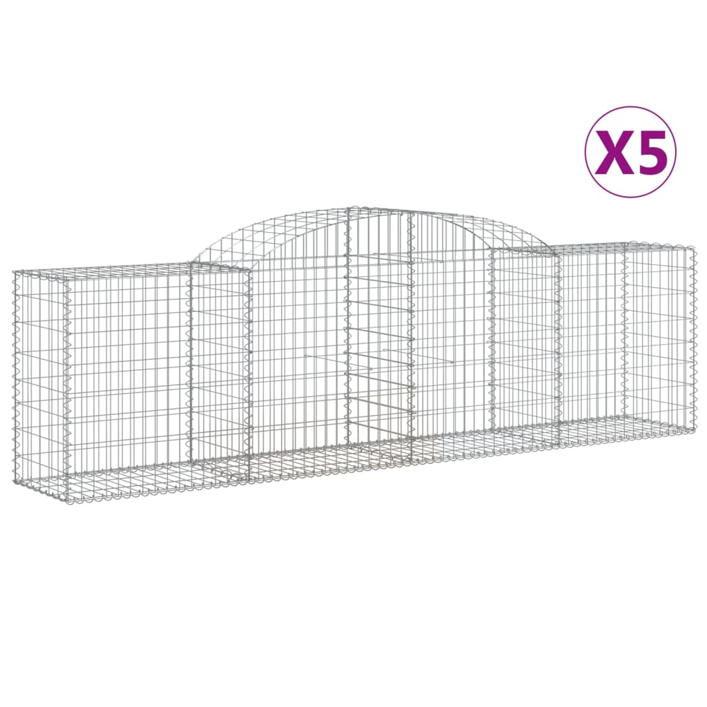 Lučne gabionske košare 5 kom 300x50x80/100 cm pocinčano željezo