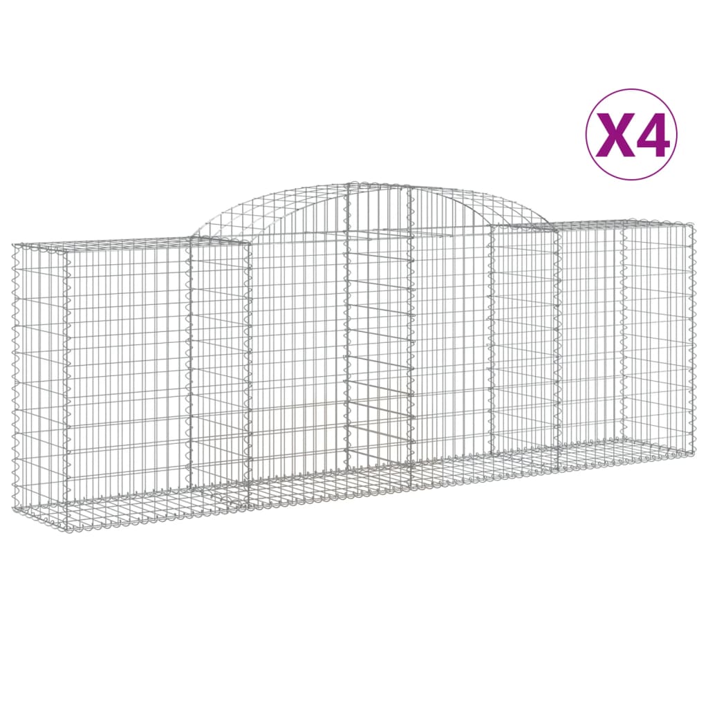 Lučne gabionske košare 4 kom 300x50x100/120cm pocinčano željezo