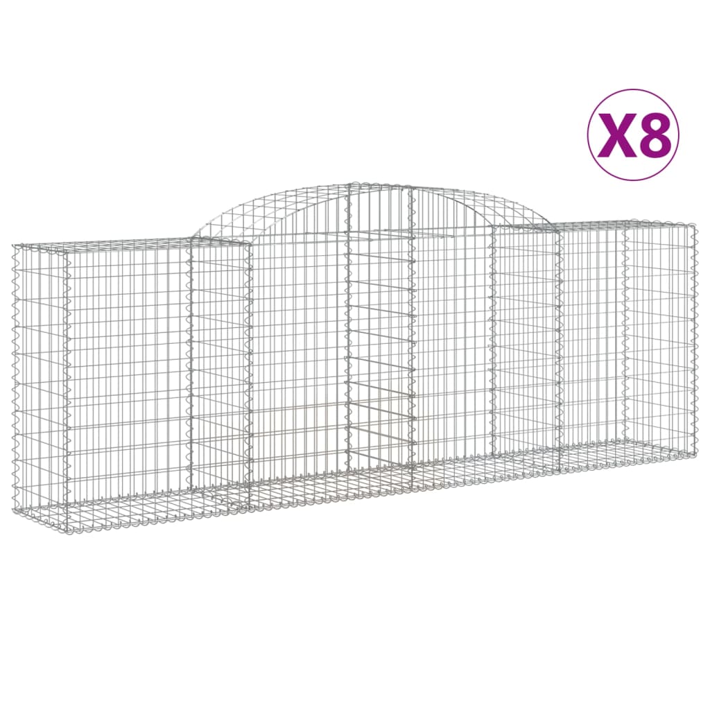 Lučne gabionske košare 8 kom 300x50x100/120cm pocinčano željezo