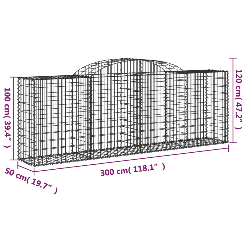 Lučne gabionske košare 20kom 300x50x100/120cm pocinčano željezo