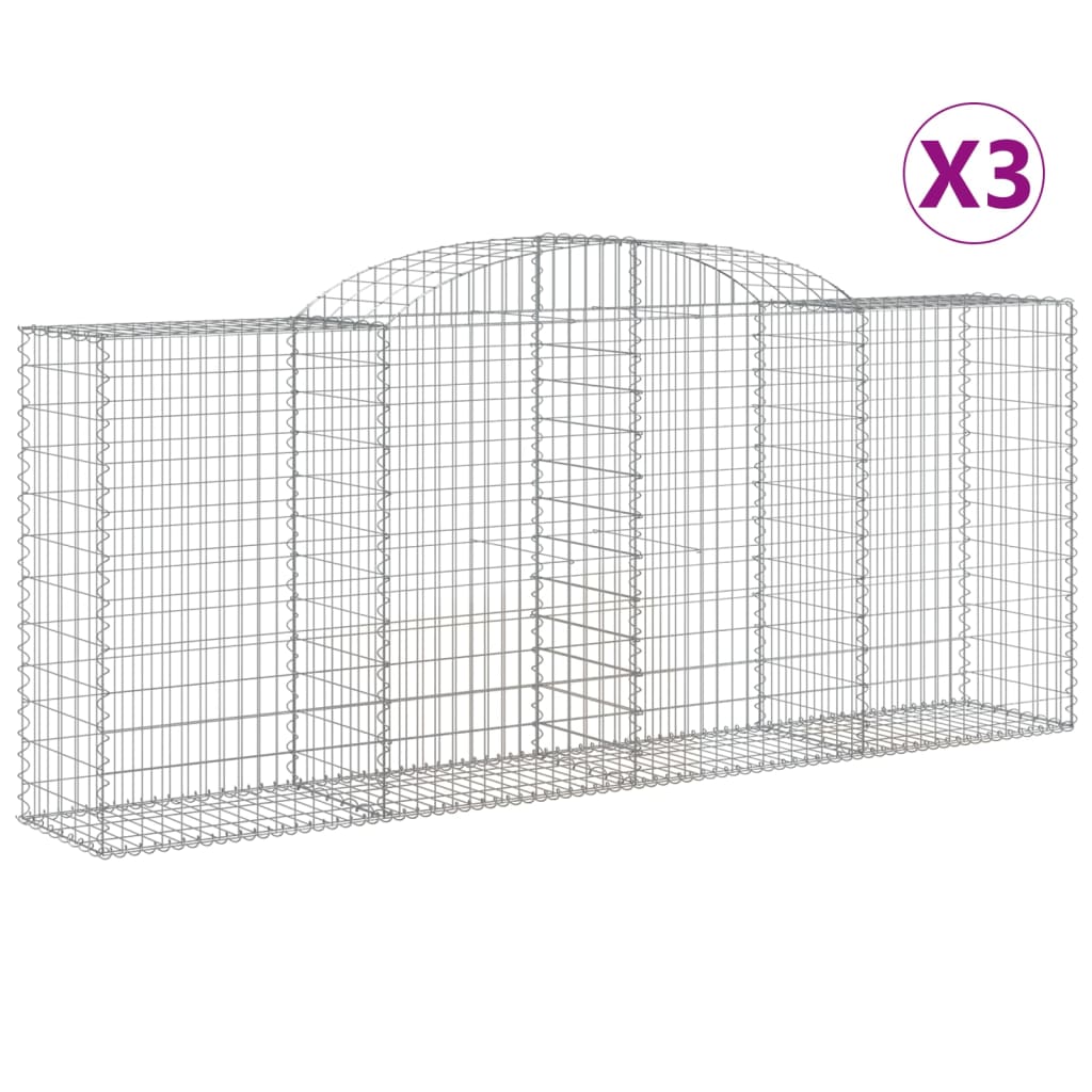 Lučne gabionske košare 3 kom 300x50x120/140cm pocinčano željezo