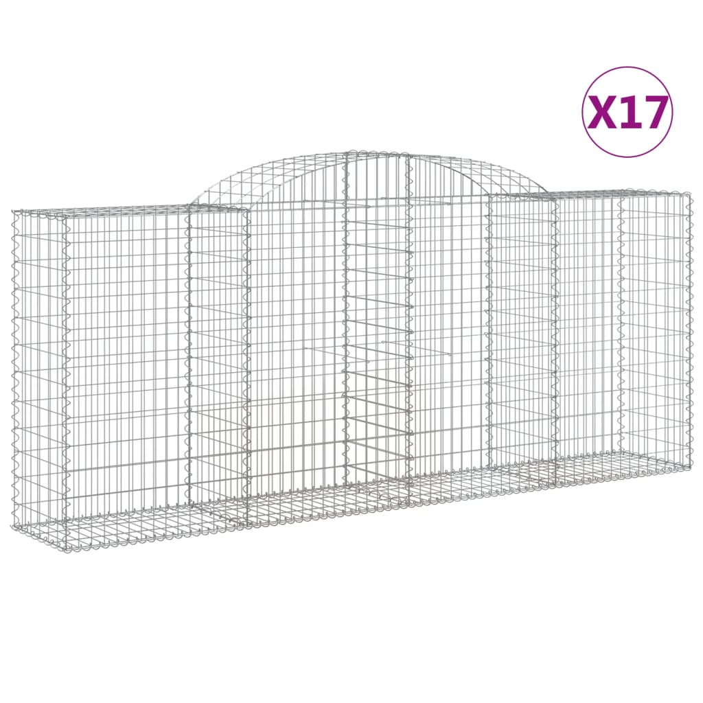 Lučne gabionske košare 17kom 300x50x120/140cm pocinčano željezo