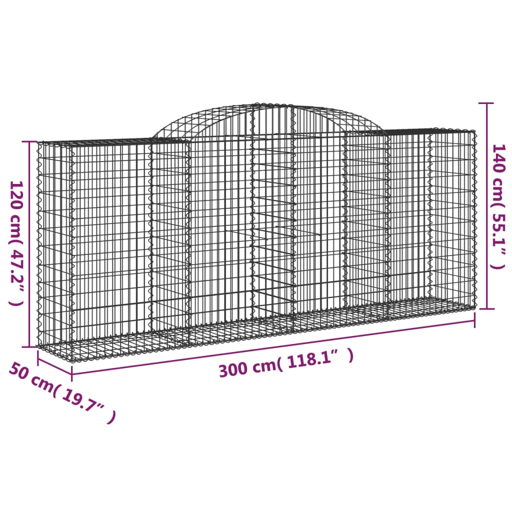Lučne gabionske košare 30kom 300x50x120/140cm pocinčano željezo