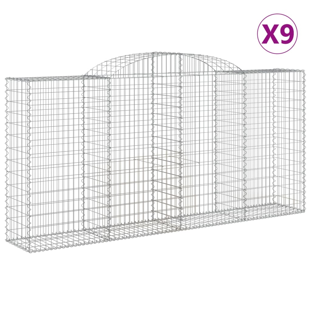 Lučne gabionske košare 9 kom 300x50x140/160cm pocinčano željezo