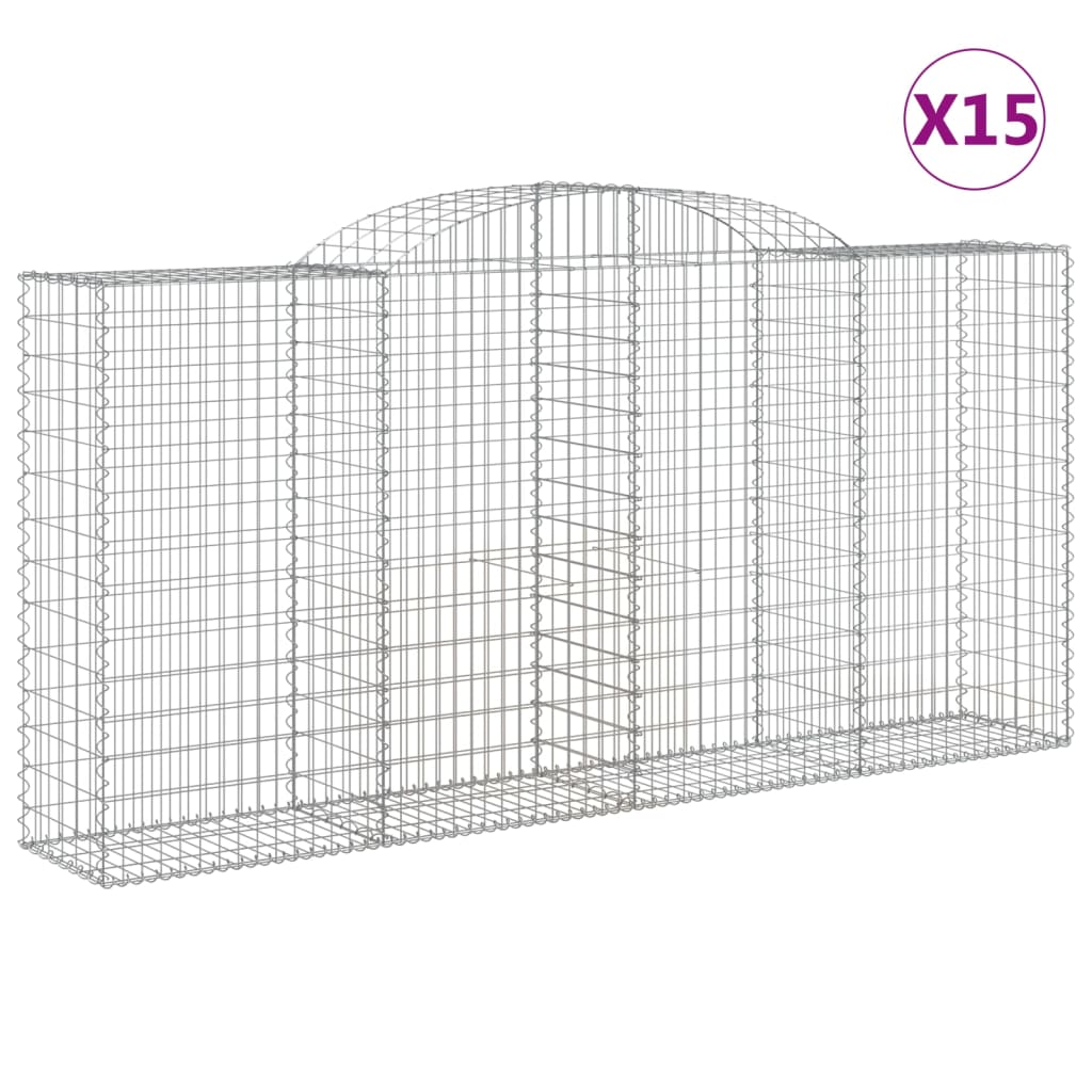 Lučne gabionske košare 15kom 300x50x140/160cm pocinčano željezo