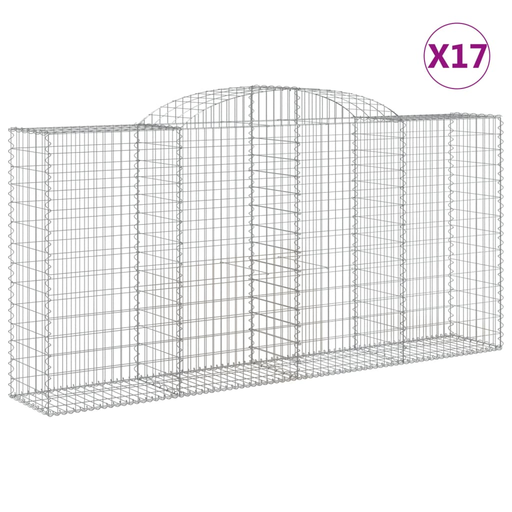 Lučne gabionske košare 17kom 300x50x140/160cm pocinčano željezo
