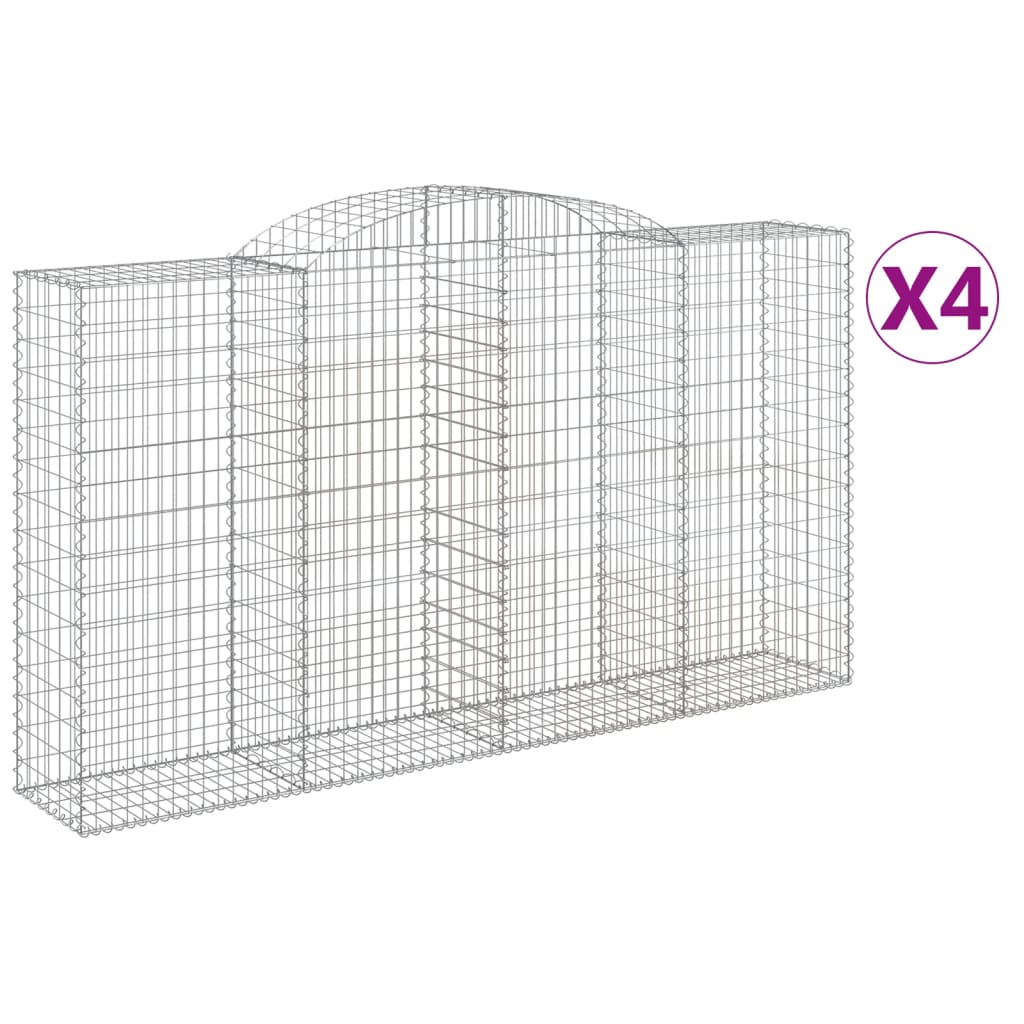 Lučne gabionske košare 4 kom 300x50x160/180cm pocinčano željezo