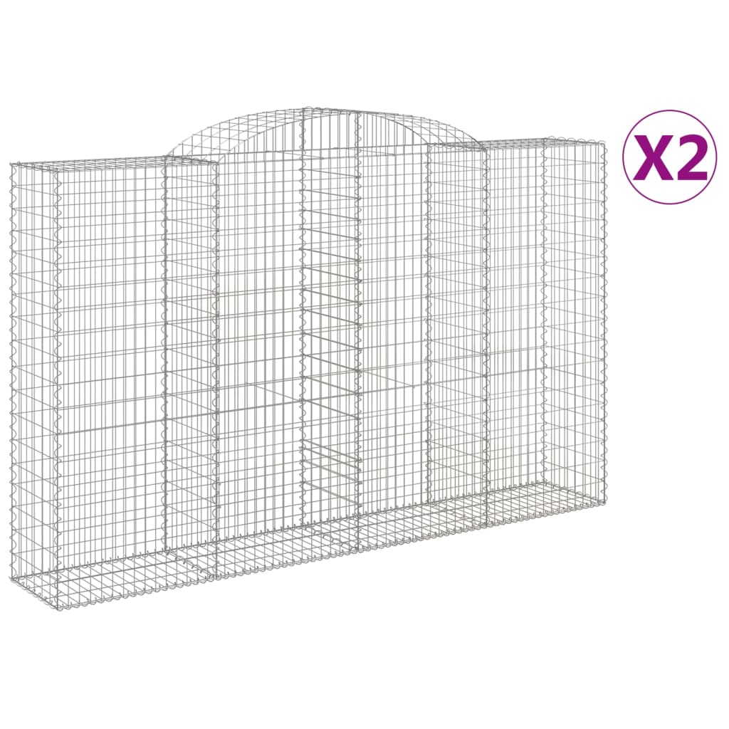 Lučne gabionske košare 2 kom 300x50x180/200cm pocinčano željezo