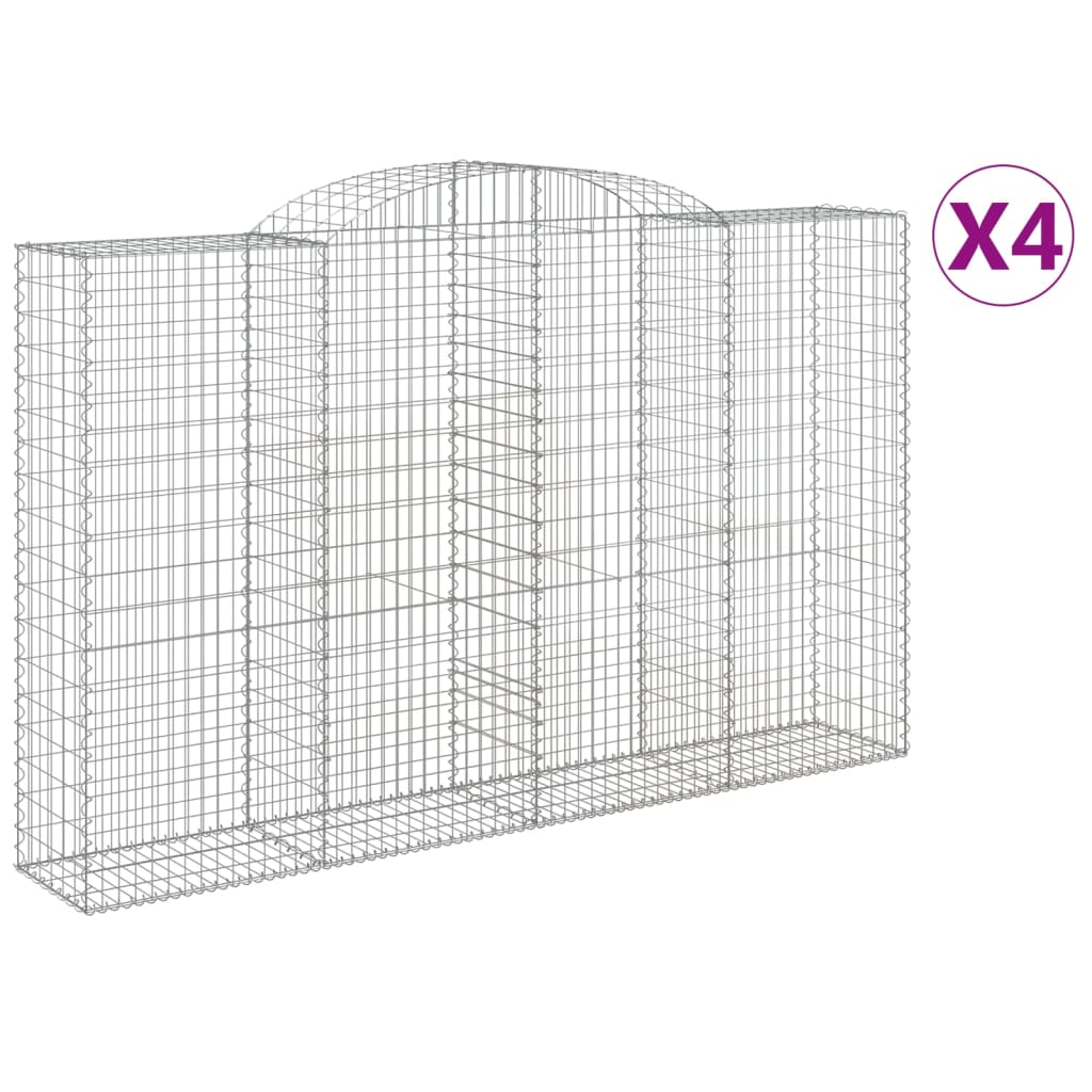 Lučne gabionske košare 4 kom 300x50x180/200cm pocinčano željezo