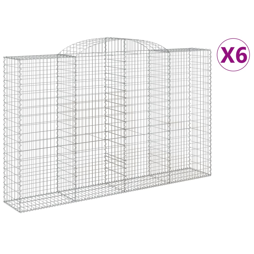 Lučne gabionske košare 6 kom 300x50x180/200cm pocinčano željezo