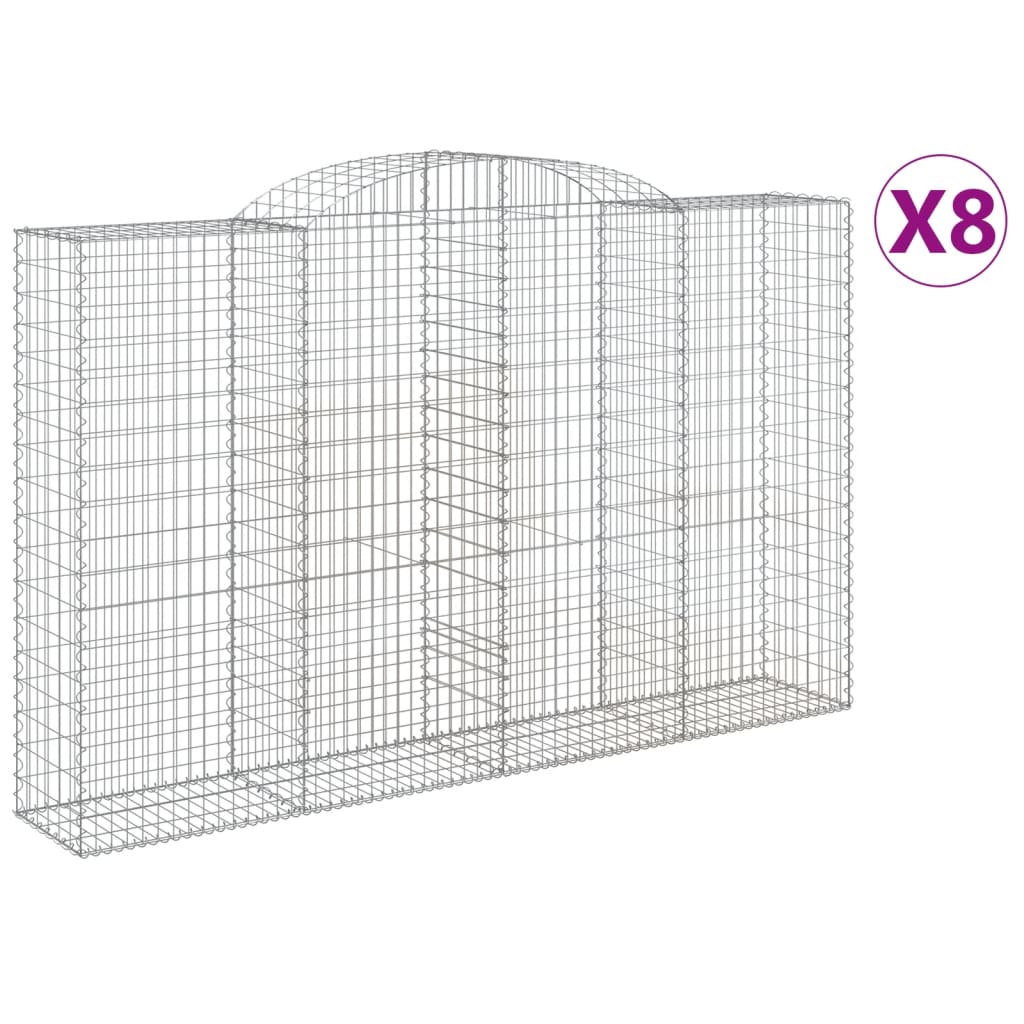 Lučne gabionske košare 8 kom 300x50x180/200cm pocinčano željezo