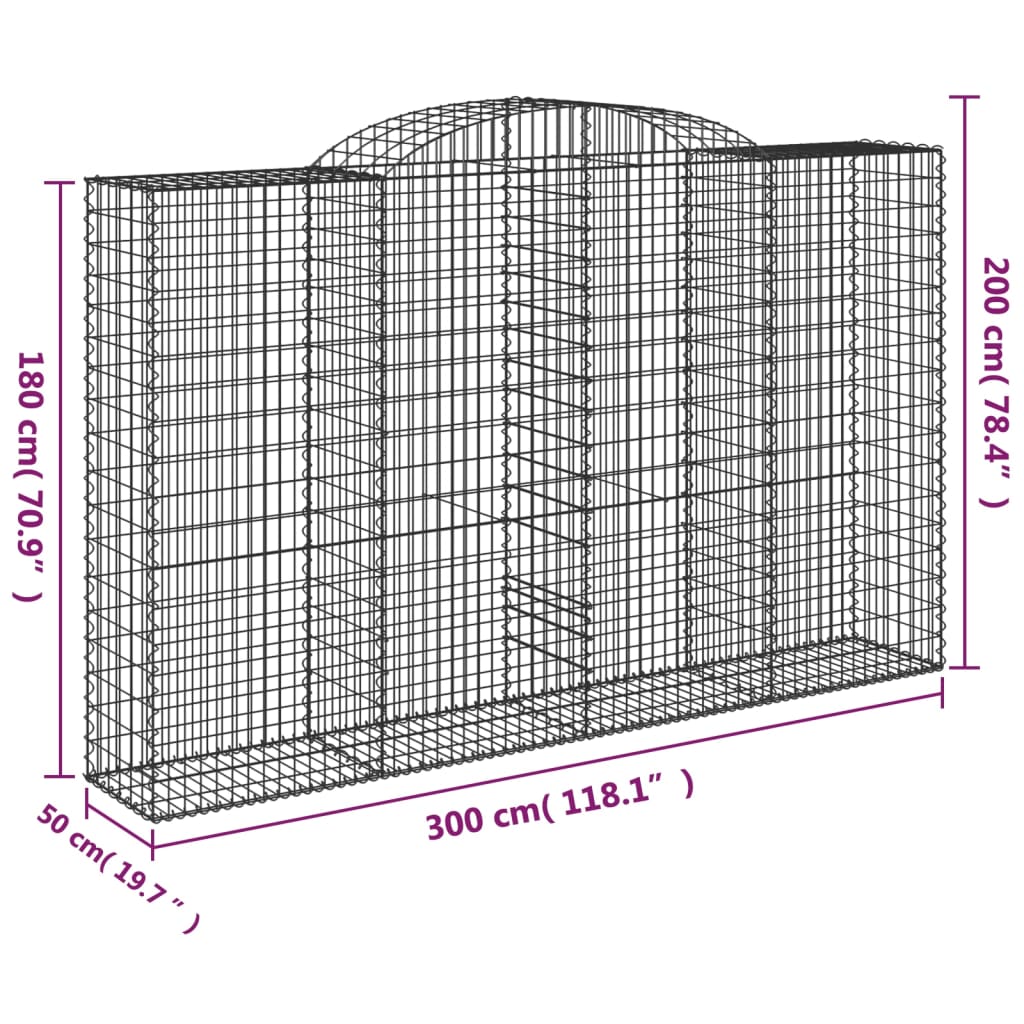 Lučne gabionske košare 9 kom 300x50x180/200cm pocinčano željezo