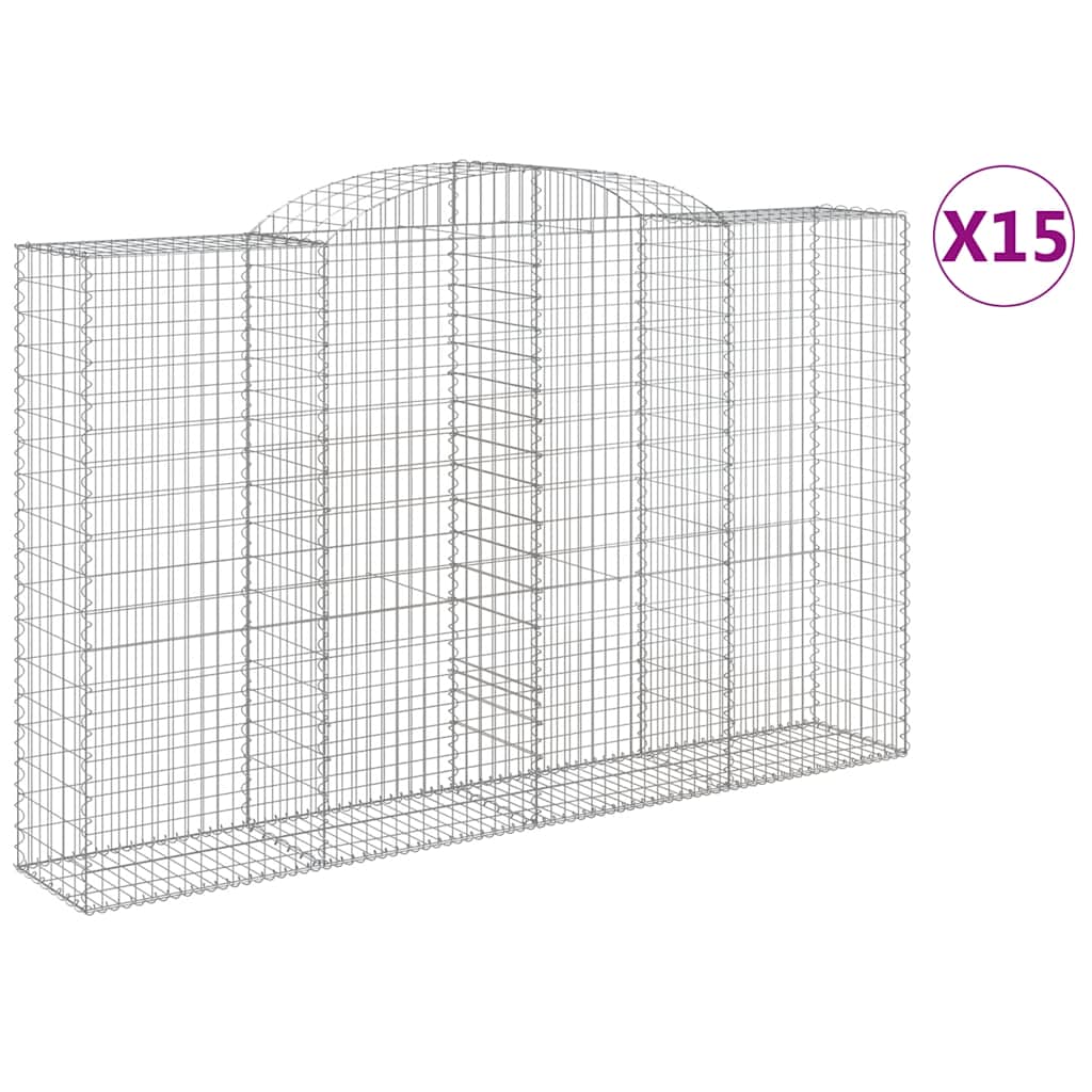 Lučne gabionske košare 15kom 300x50x180/200cm pocinčano željezo