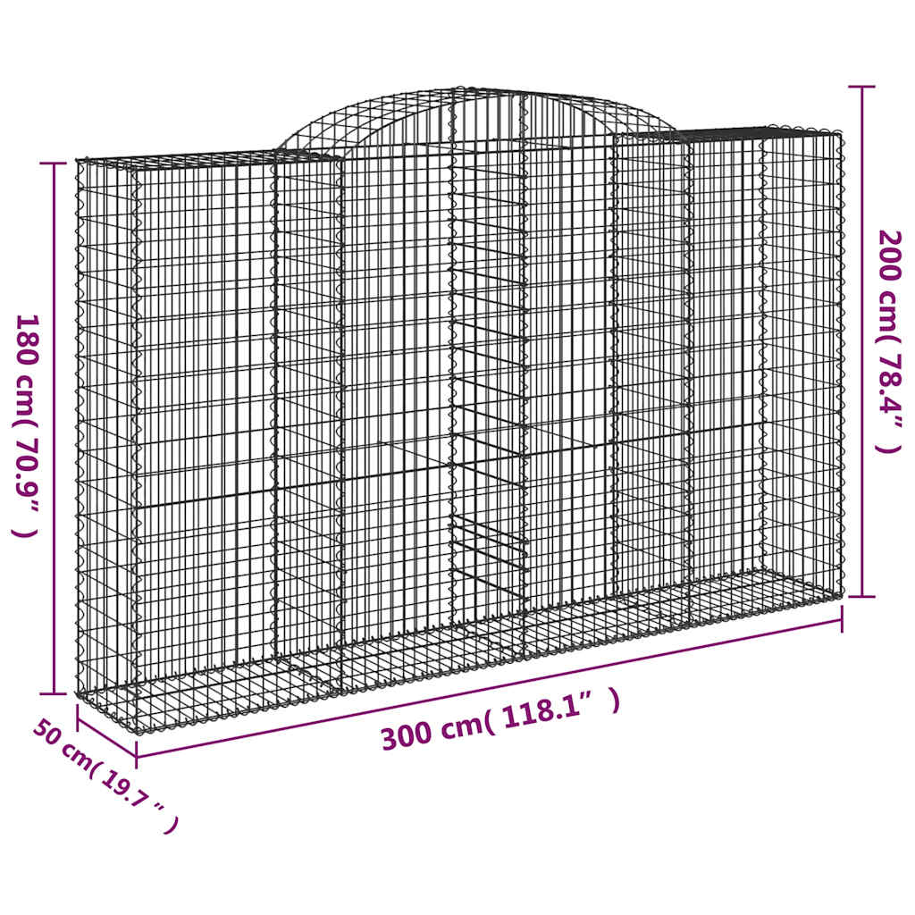 Lučne gabionske košare 15kom 300x50x180/200cm pocinčano željezo