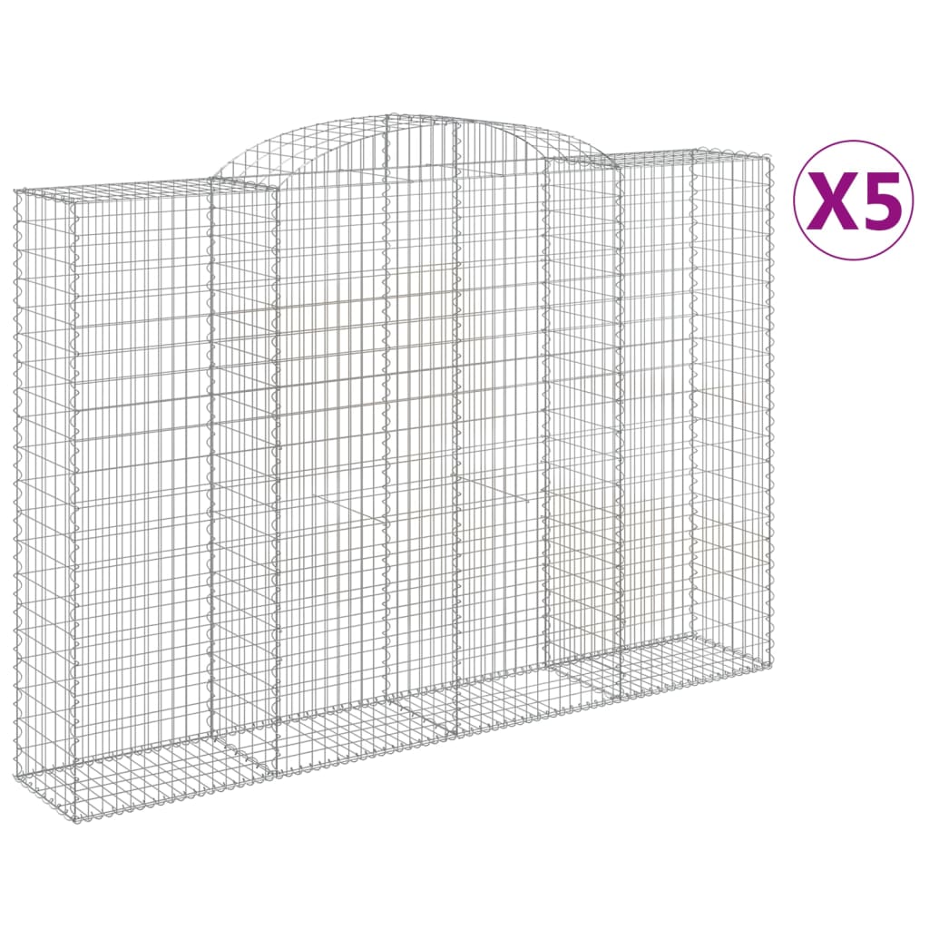 Lučne gabionske košare 5 kom 300x50x200/220cm pocinčano željezo
