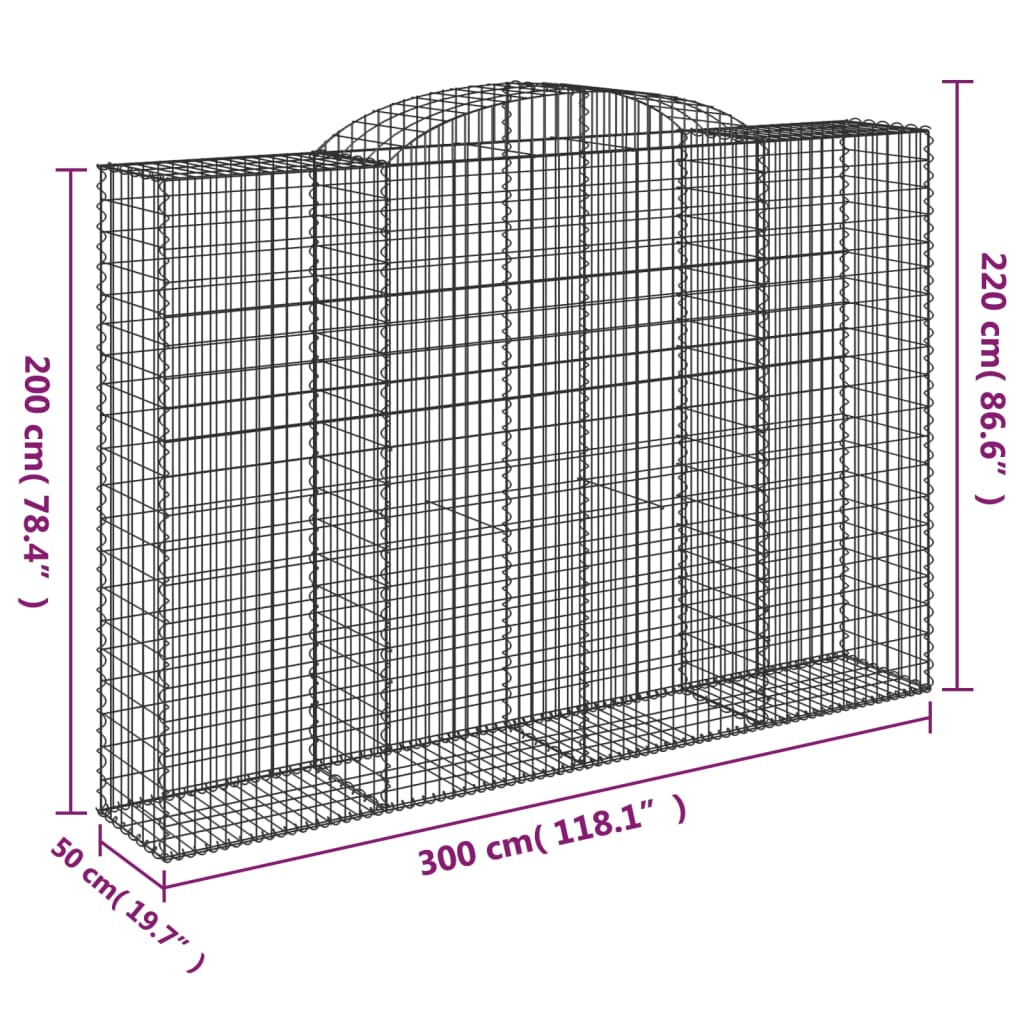 Lučne gabionske košare 10kom 300x50x200/220cm pocinčano željezo