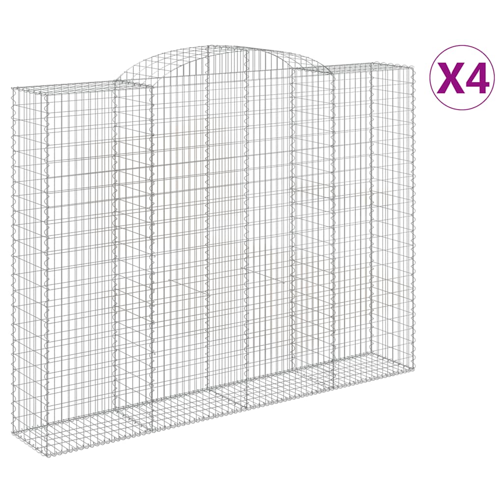 Lučne gabionske košare 4 kom 300x50x220/240cm pocinčano željezo