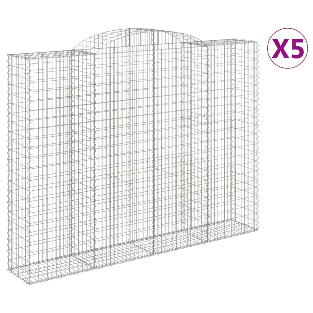 Lučne gabionske košare 5 kom 300x50x220/240cm pocinčano željezo